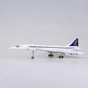 1:125 Масштабная модель Singapore Airlines Concorde Самолет из литой смолы с колесами и огнями Коллекция подарков Дисплей Игрушки Вентиляторы