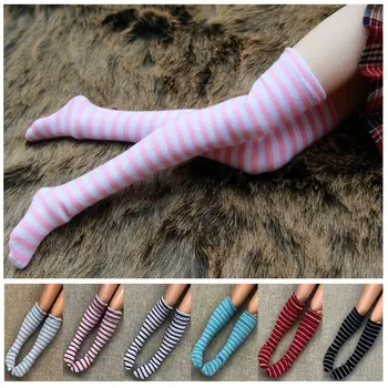 1 пара 1/6 полосатых носков для куклы чулки одежда аксессуары дети девочка DIY рождественский подарок кукольный домик украшение игрушки