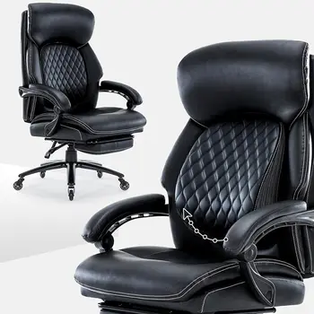 HReclining Office Chair с поясничной опорой - Большой и высокий офисный стул Excutive Office Chair с регулируемой опорой для спины
