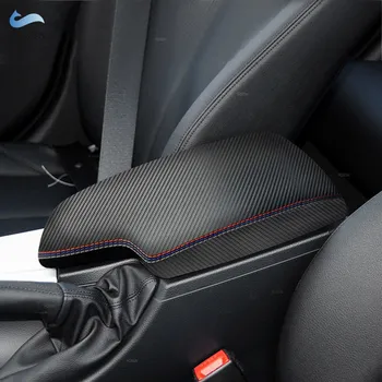 LHD Карбоновая текстура Кожаныйкрасный красный синий серый линия Автомобильные аксессуары Центральная крышка подлокотника для BMW 3 серии F30 2013-2018