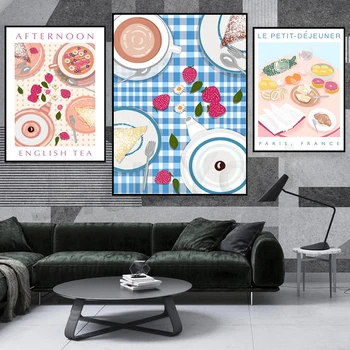 Бриошь и Гранита Сицилия Итальянский завтрак художественная печать, итальянское искусство, кухонный декор, фуд-арт, художественный плакат