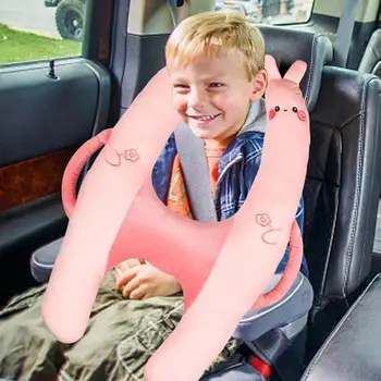 Двойная поддержка Автомобильная подушка для шеи Детские подушки для шеи для путешествий Подушка для шеи Автомобильная мультяшная U-образная моющаяся подушка Детская регулируемая